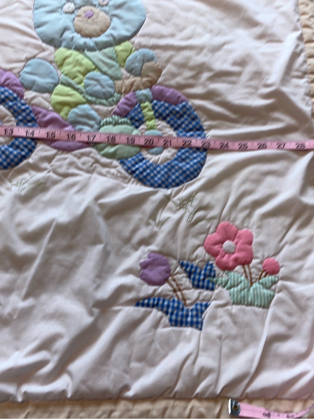 Nursery Quilted Crib Blanket & Pillow Set , Mint and Blue - Picture 5 of 10